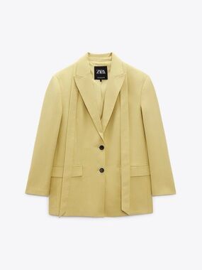 ZARA Women's Light Yellow Suit Blazer&Pants